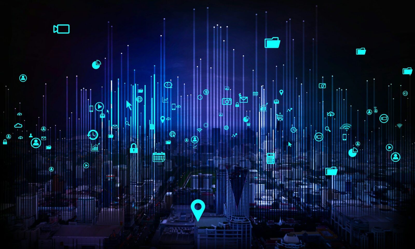 paysage-urbain-de-nuit-et-concept-de-connexion-réseau